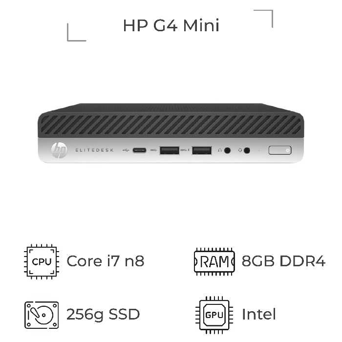 مینی کیس استوک HP 600 800 G4 Tiny پردازنده i7 نسل 8