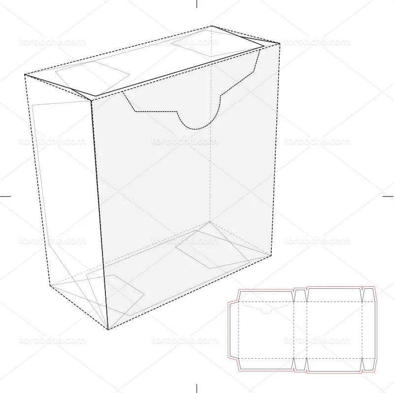 وکتور طرح گسترده جعبه مکعب مستطیلی خلاقانه درب دار | گرافیک با طعم تربچه