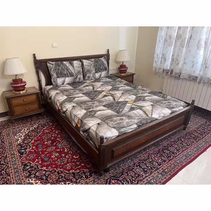 ملحفه کشدار طرح لاریسا 2 نفره 3 تکه عرض 160