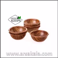 کاسه گرد 6 عددی گیاهی طرح چوب fresh keeps