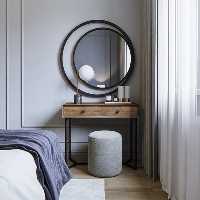 آینه گرد چوبی الف مدل سینا W-80