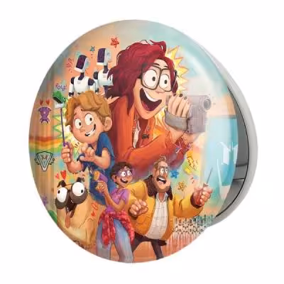 آینه جیبی خندالو طرح میچل ها علیه ماشین ها Mitchells vs Machines مدل تاشو کد 1386