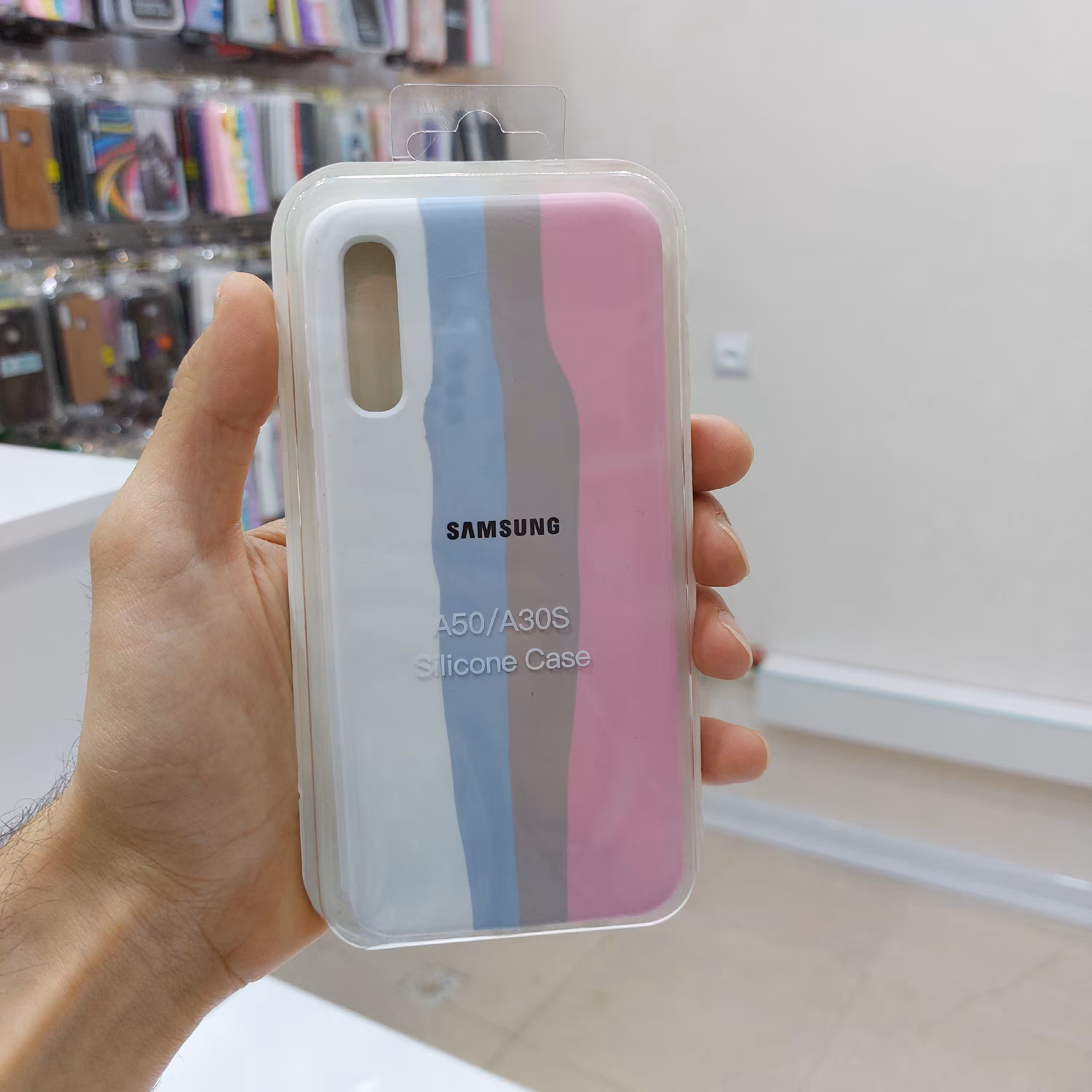 گارد و قاب سیلیکونی آبرنگی اورجینال پاک کنی طرح شماره 6 مناسب برای گوشی A50/A30s