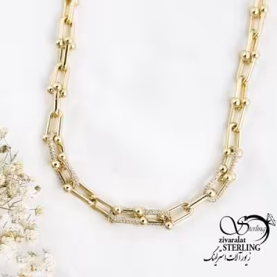 گردنبند مجلسی تیفانی طرح طلا کد 17424