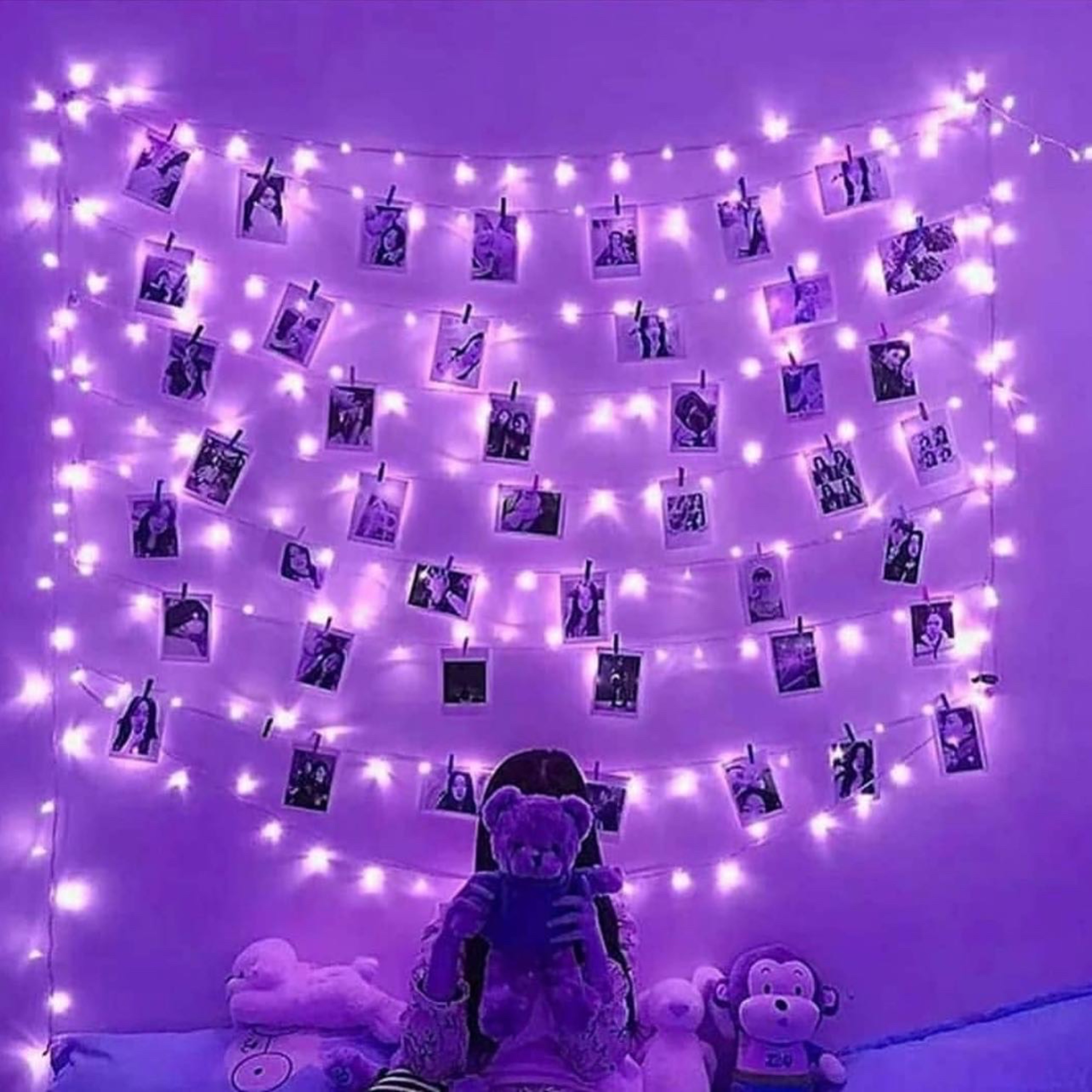 ریسه سوزنی 9 متری 100 لامپ بنفش.