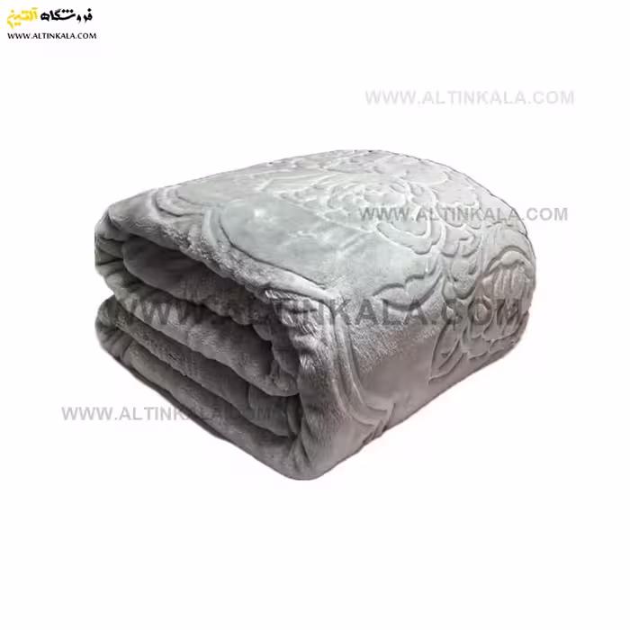 پتو گلبافت برجسته یکنفره رنگ طوسی