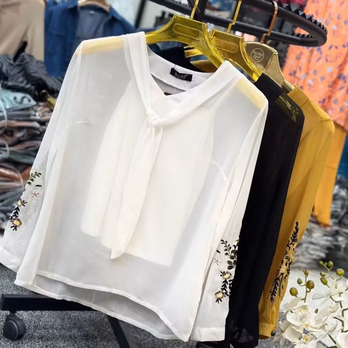 شومیز کراواتی حریر بدون آستر وارداتی