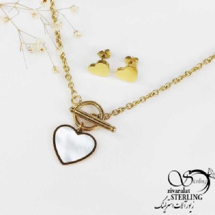 نیمست قلب قفل تی طرح طلا کد 10742