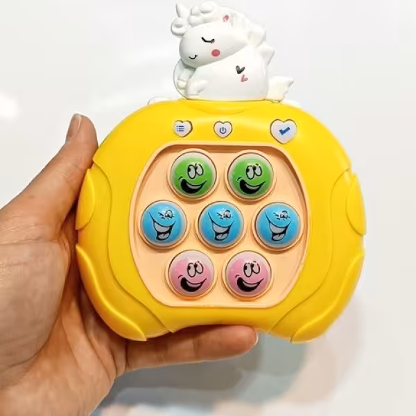 پاپیت گیم موزیکال و چراغدار دکمه ای طرح یونیکورن پاپیت گیم یونیکورن پاپیت گیم تکشاخ پاپت گیم