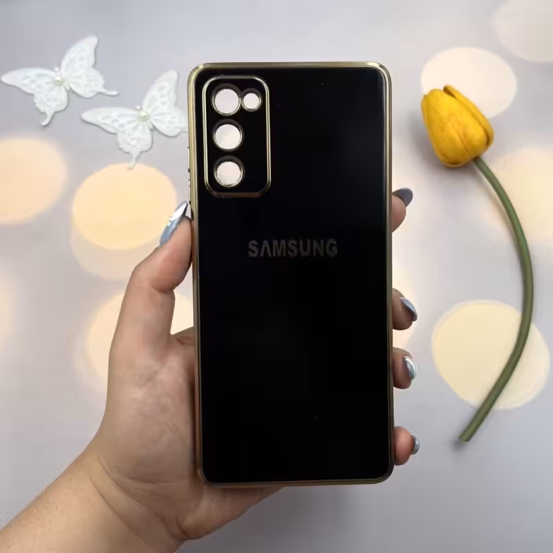 قاب گوشی Galaxy S20 FE سامسونگ ژله ای مای کیس طرح دور طلایی رنگ مشکی کد 85430