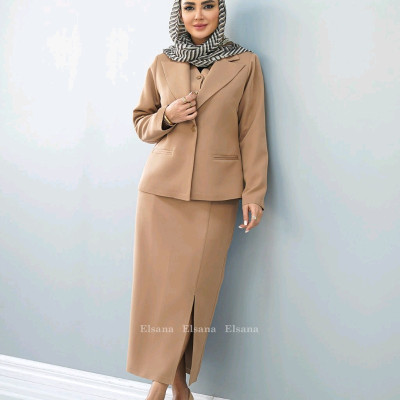 ست سه تیکه کت و جلیقه و دامن مدل ماهین