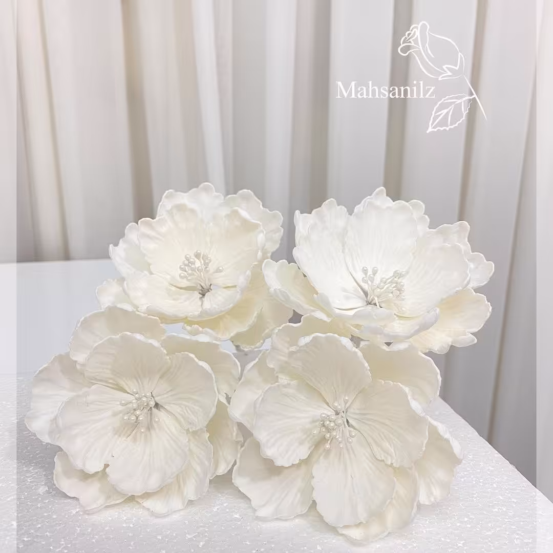 گل‌های شکری پیونی  مخصوص کیک 