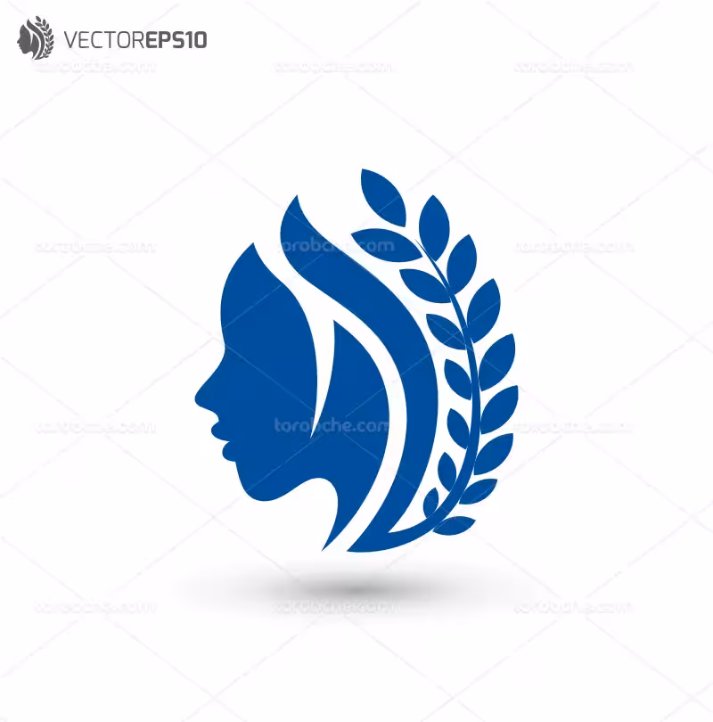 لوگو سالن زیبایی آبی رنگ | گرافیک با طعم تربچه