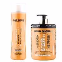 شامپو سر نانو گلوبال بعد از کراتین مدل ضد ریزش حجم 1000 میل همراه ماسک مو مدل کراتین 1000 میل