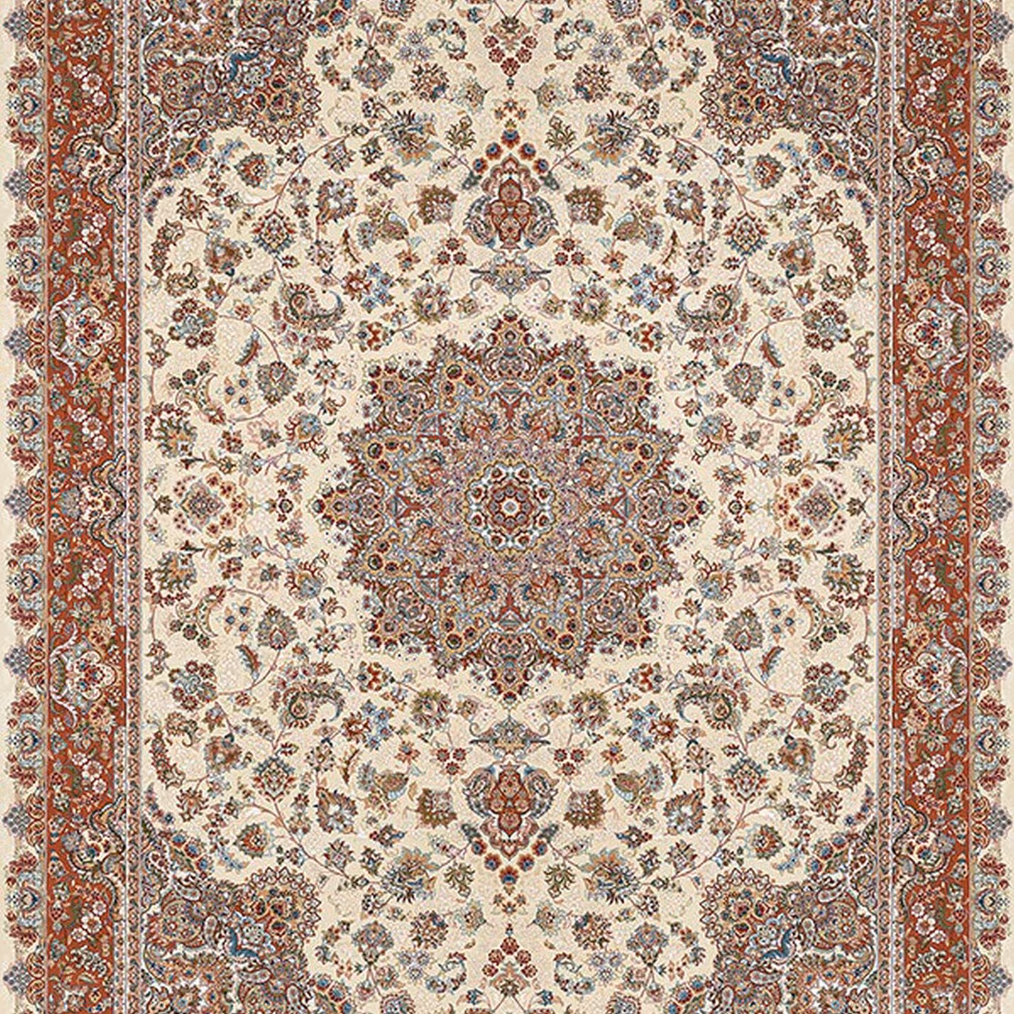 قالیچه فرش مشهد  کرم رنگ ابعاد 1 متر در 1.5 متر (تراکم 2550، شانه 700)