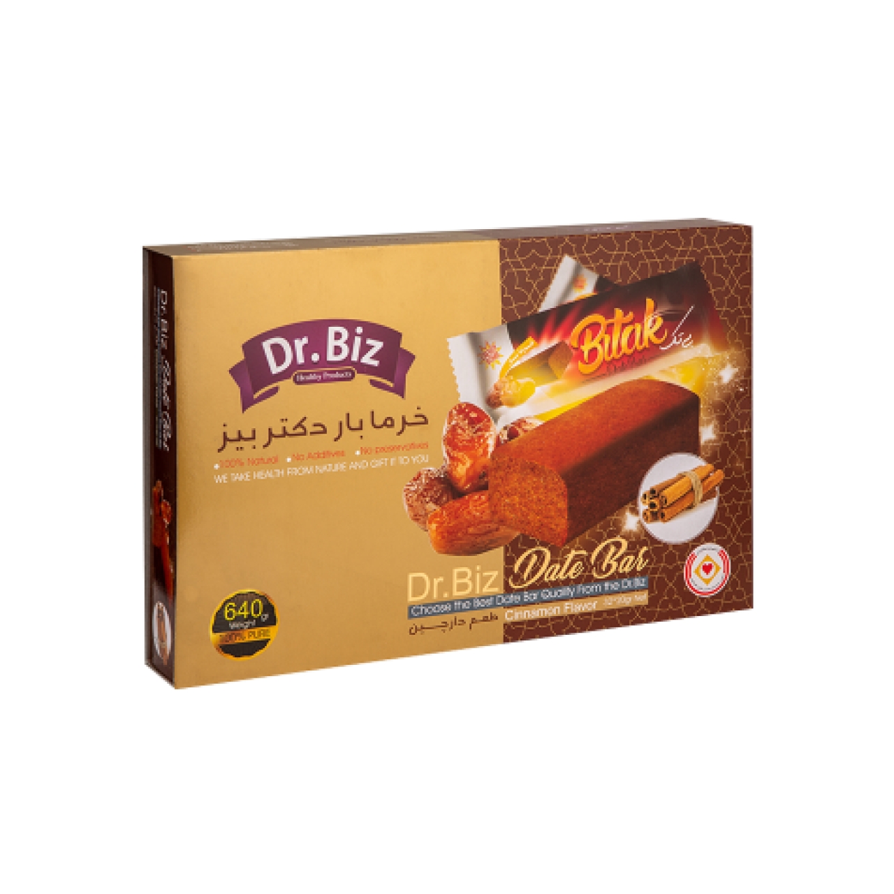 خرما بار دارچینی 640 گرمی دکتربیز