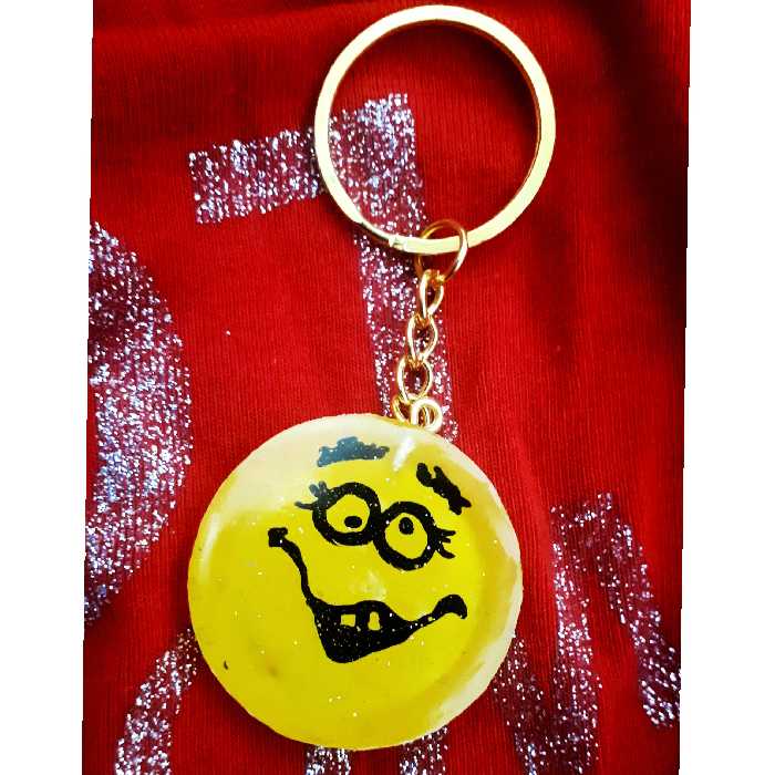 جا کلیدی رزینی دست ساز طرح صورتک خندان