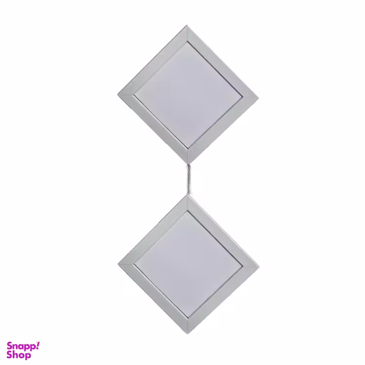 قاب آینه دیواری لوزی مدل دکوراتیو PVC سایز 15×15 سانتی‌متر