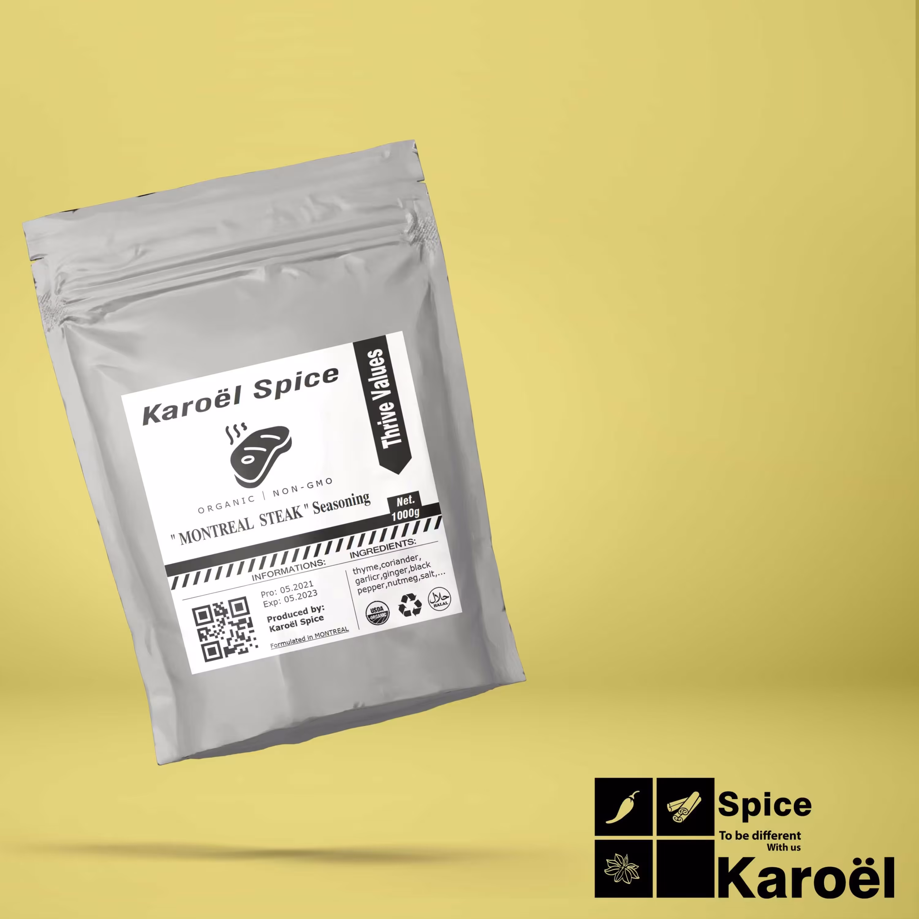 ادویه استیک  مونترال نرمال 500گرم کاروئل اسپایس