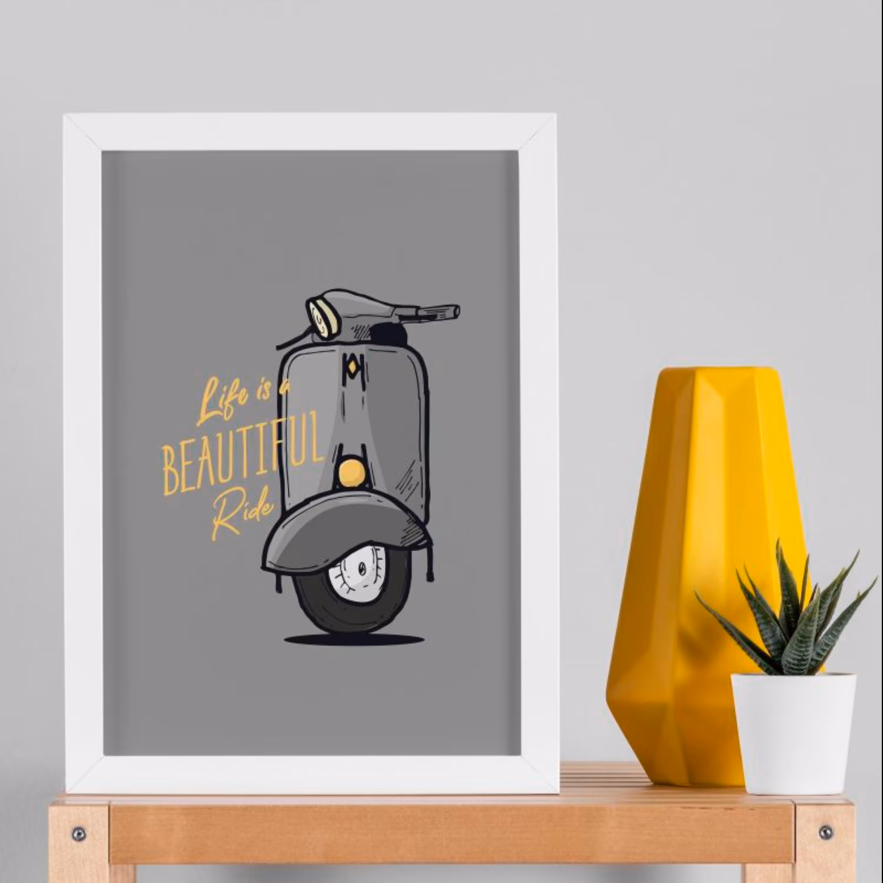 تابلو طرح موتور وسپا vespa سایز 20 در 20