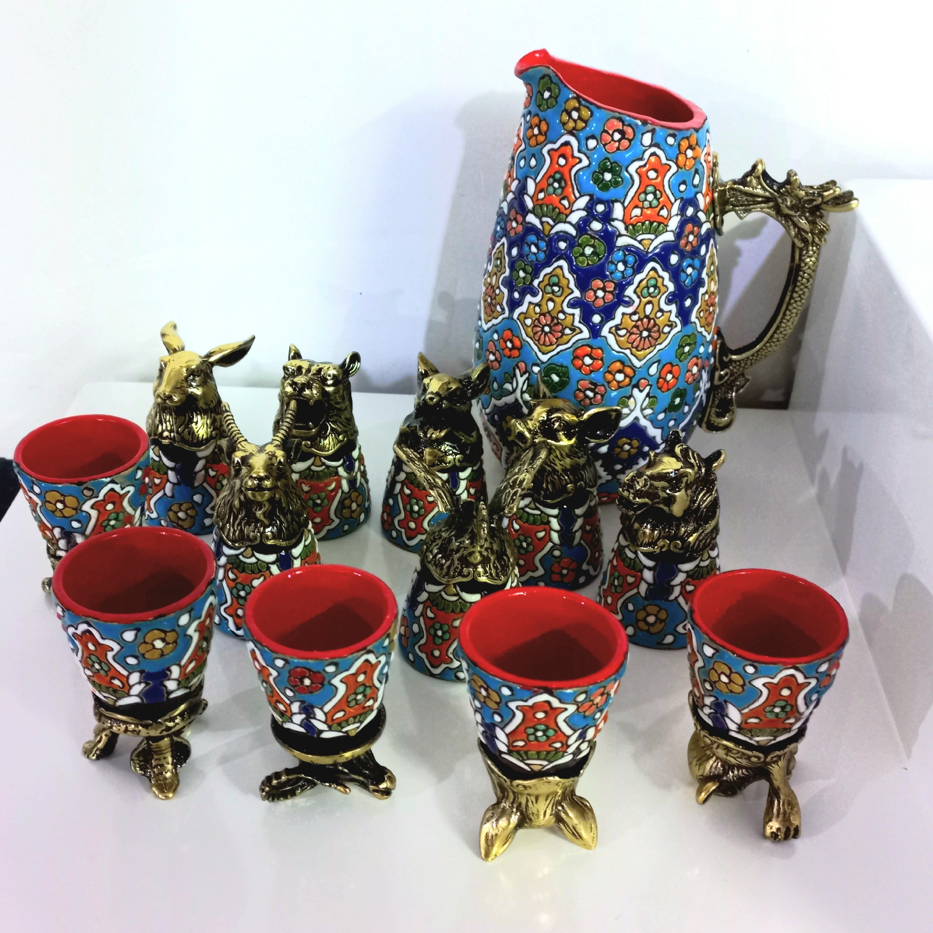 شات حیوان 12عددی (برنز )به همراه پارچ