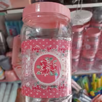 بانکه گلدار سایز4 صورتی جاحبوباتی قند و شکر پلاسکو لوازم آشپزخانه نگار