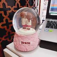 گوی موزیکال کوکی بزرگ طرح دختر پسر و سگ، صورتی رنگ 