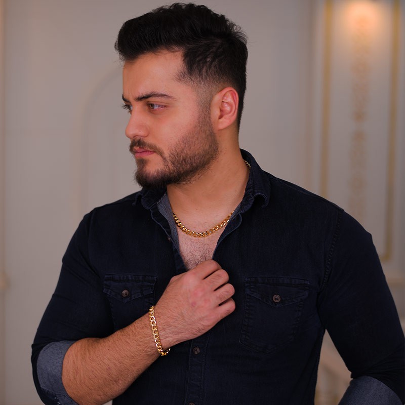 ست گردنبند و دستبند  استیل cartier