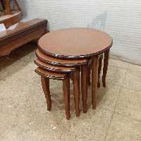 میز عسلی چهارتیکه گرد مدل ترمه چوب راش گرجستان ضمانت 36 ماهه بسیار شیک و زیبا 