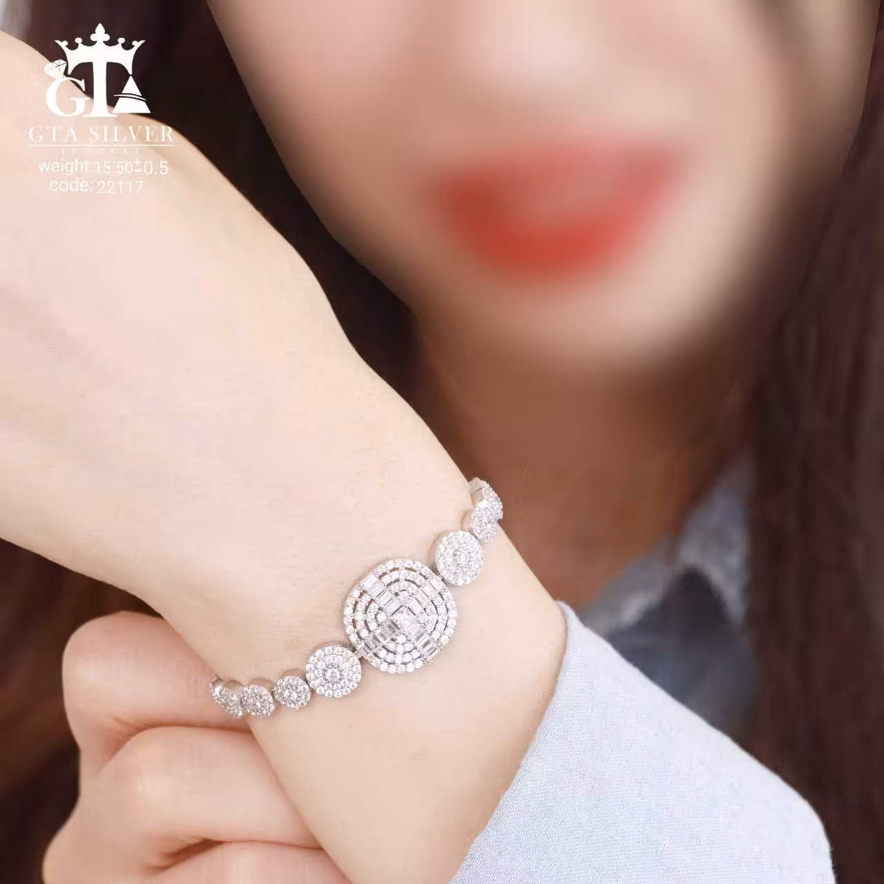 دستبند نقره میکرو 10407-16.5