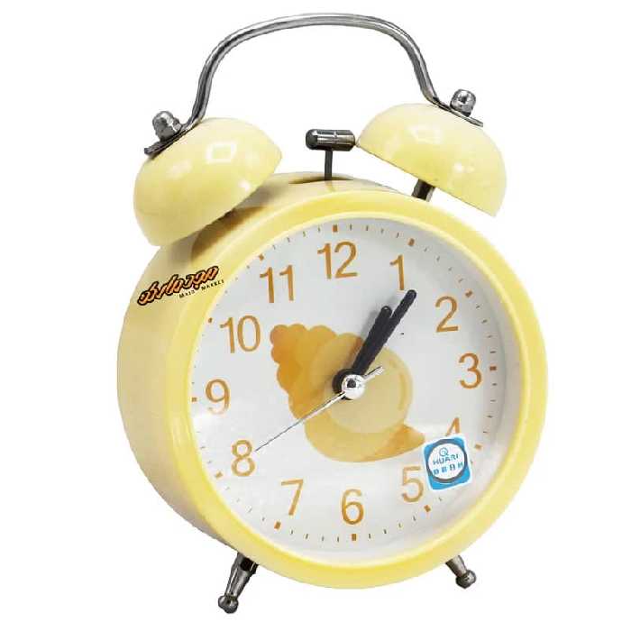 ساعت رومیزی زنگ دار کرمی طرح حلزون