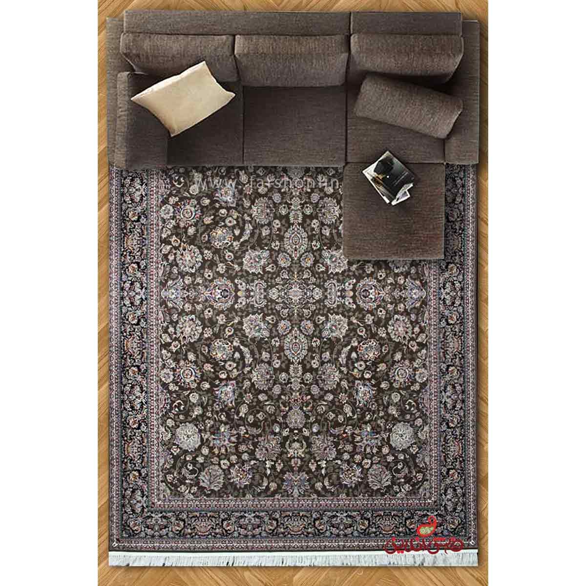فرش زمرد مشهد طرح 25010 گردویی