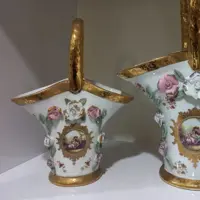 جاکارد و چنگال زنبیل کوچک چینی گلبرجسته  با طرح لیلی مجنون خارجی آنیل ارسال پسکرایه
