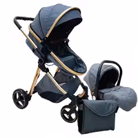 کالسکه کریر کولار کریکات شو و صندلی دوطرفه با جمع شو مسافرتی با ساک لوازم و گرم کن پا رنگ طوسی  cullar stroller