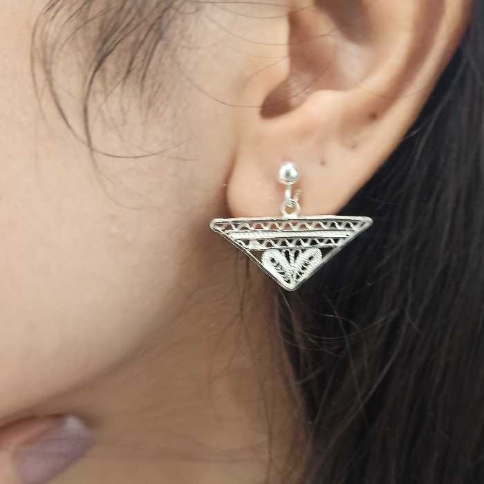 نیمست نقره ملیله طرح مثلث