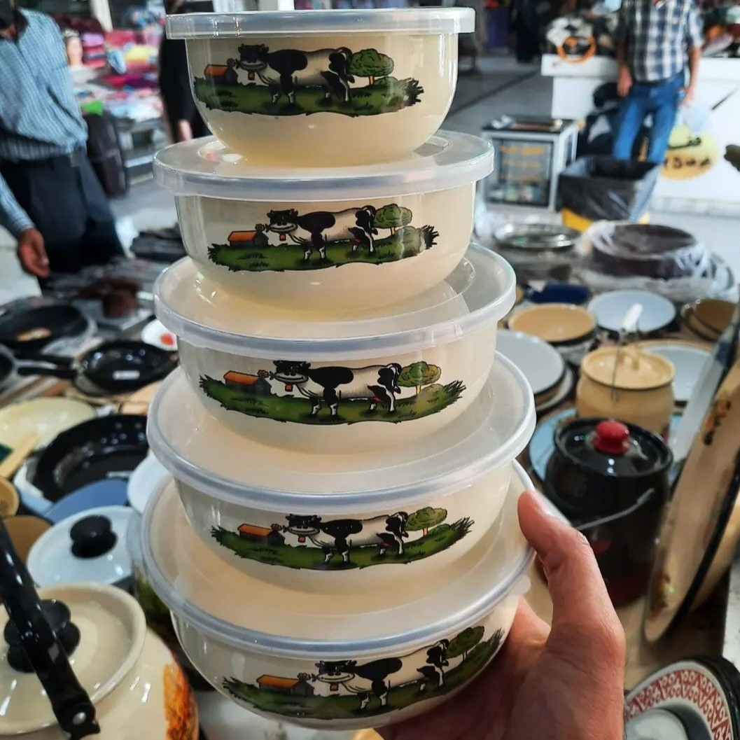 ظروف فریزری 5تایی لعابی