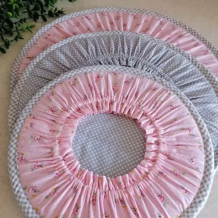 دمکنی دور کش جنس کتان نخ در سه سایز استاندارد چهار لایه