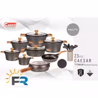 سرویس قابلمه 23 پارچه تیتانیوم کاندید مدل (سزار) رنگ پلاتینیم