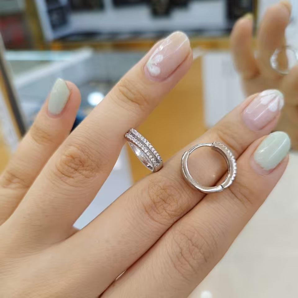 گوشواره حلقه ای نقره کد 9