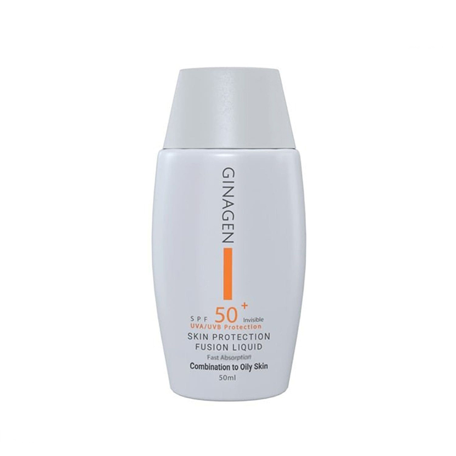 ضد آفتاب بی رنگ پوست چرب و مختلط ژیناژن {مدل فیوژن لیکویید } | 50ml