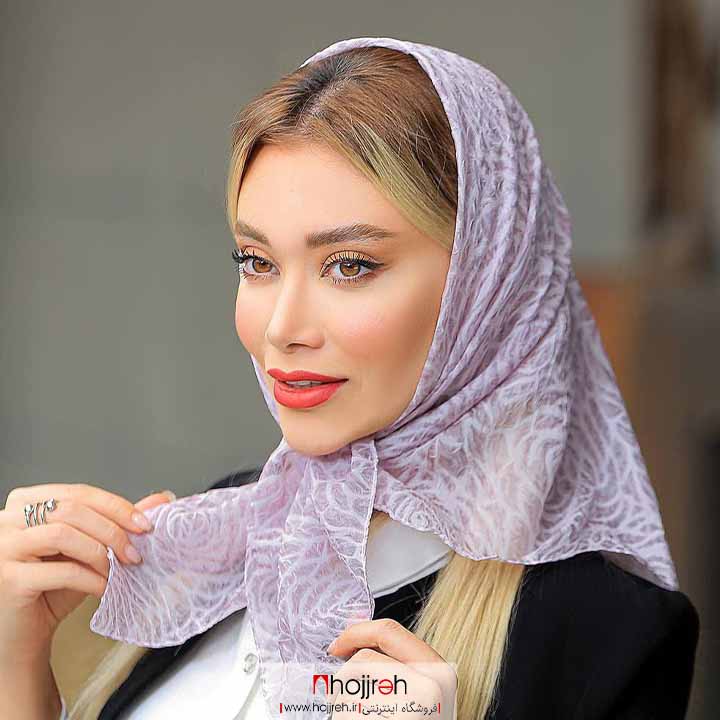 اطلاعات ، قیمت و خرید روسری مینی اسکارف حریر طرح گل رز کد D255