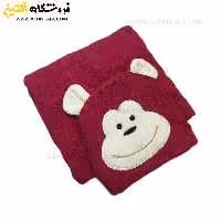 حوله پالتویی کودک سلین طرح میمون سرخابی سایز 12-13