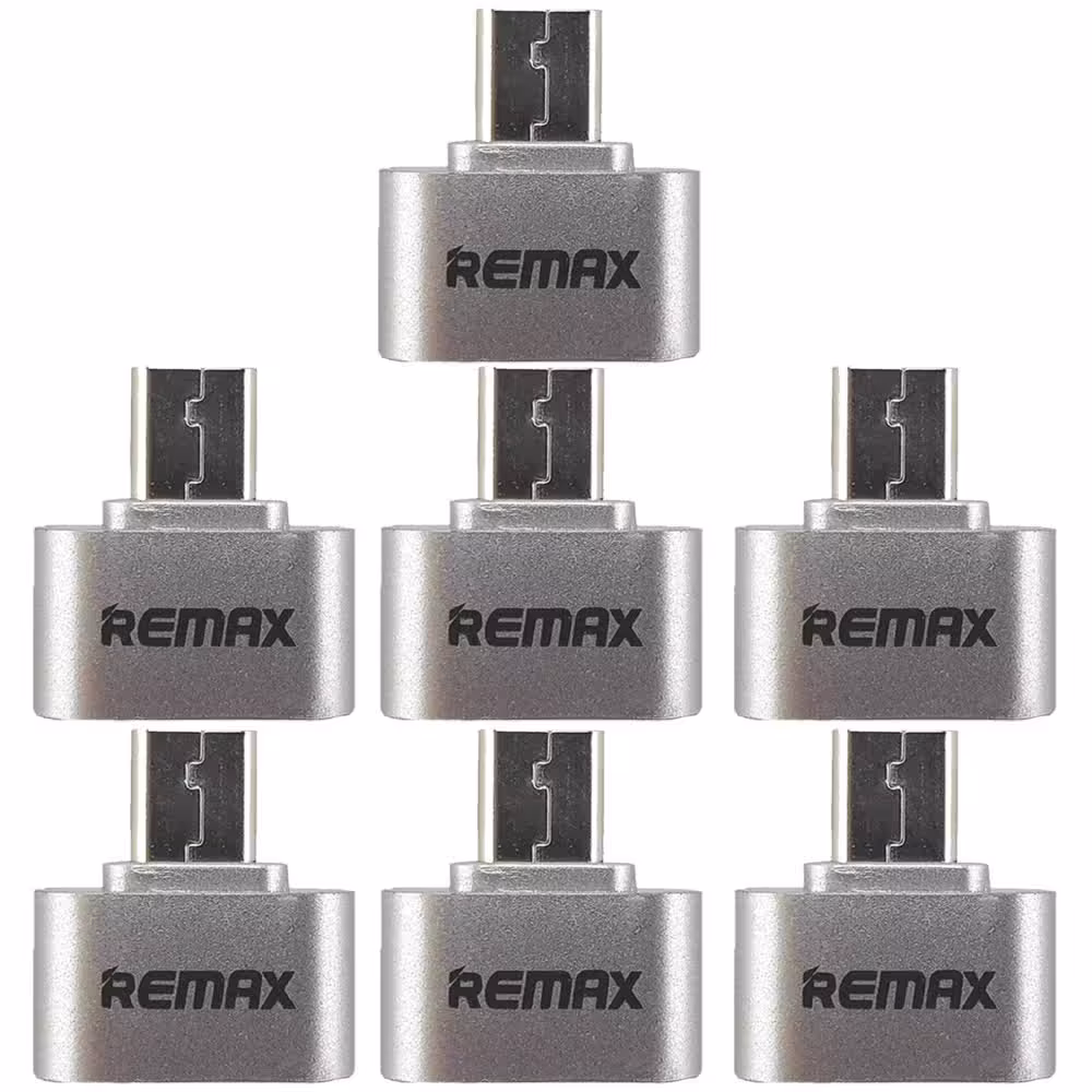 مبدل OTG تبدیل USB به MICROUSB بسته 7 عددی ( رنگ نقره ای )