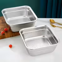 لگن ورقی استیل چهار گوش 28