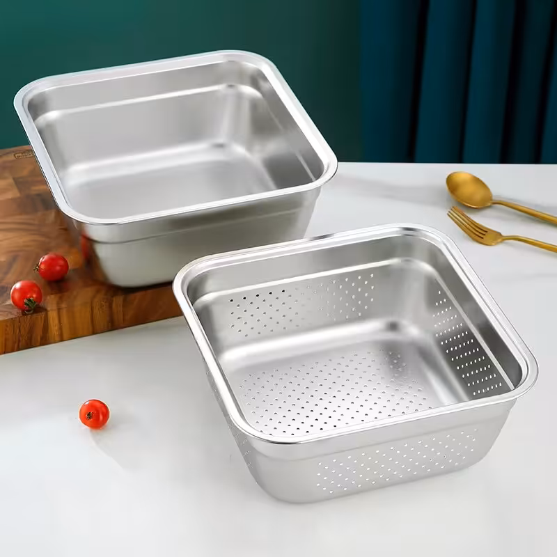 لگن ورقی استیل چهار گوش 28