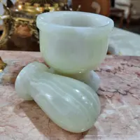 هاون سنگ مرمر  پسته ای نقلی و سبک ارتفاع 6 س قطر 6 س (پس کرایه)
