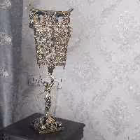 سطل و جا دستمال کاغذی برنز گل