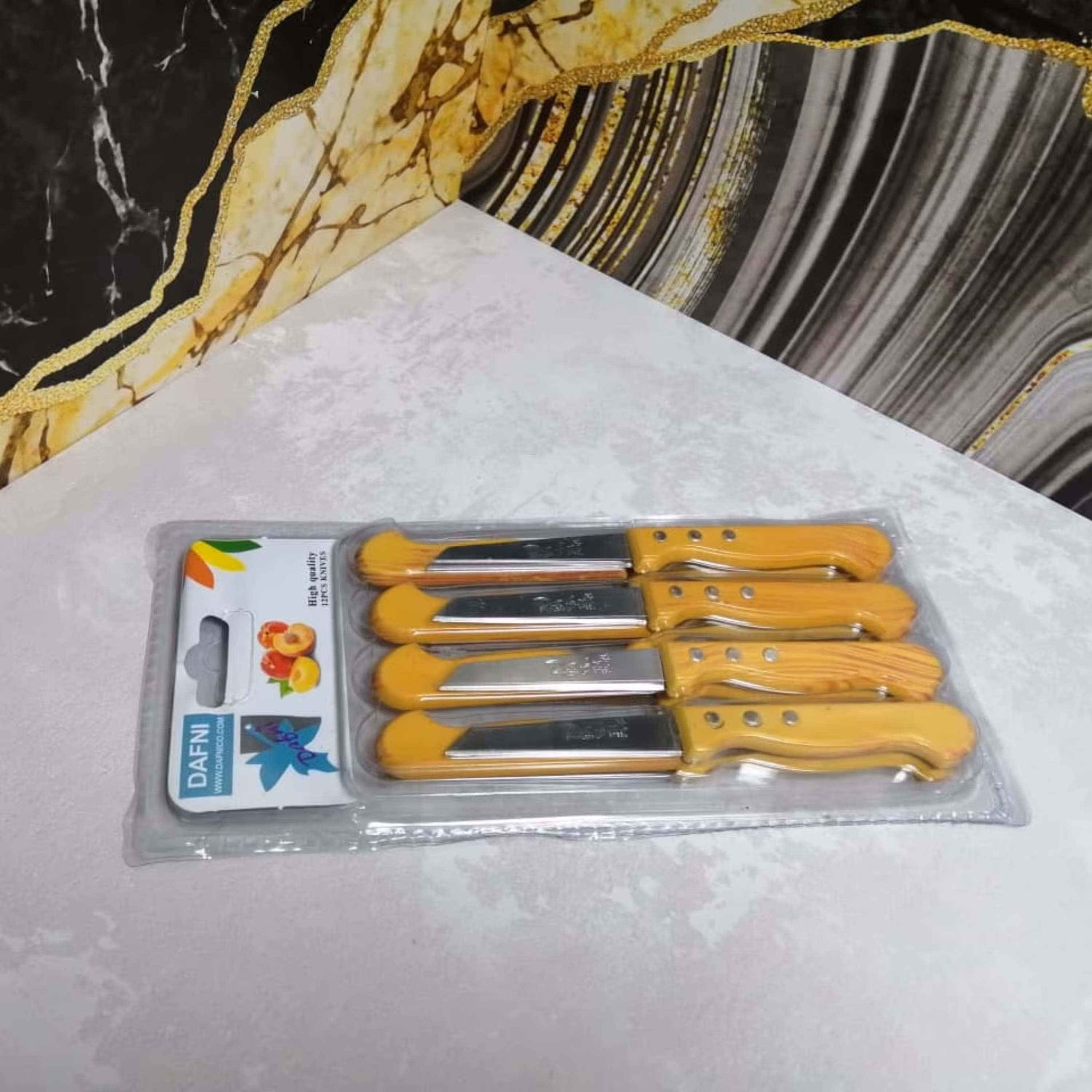 کارد میوه خوری 3 میخ دافنی طرح چوب