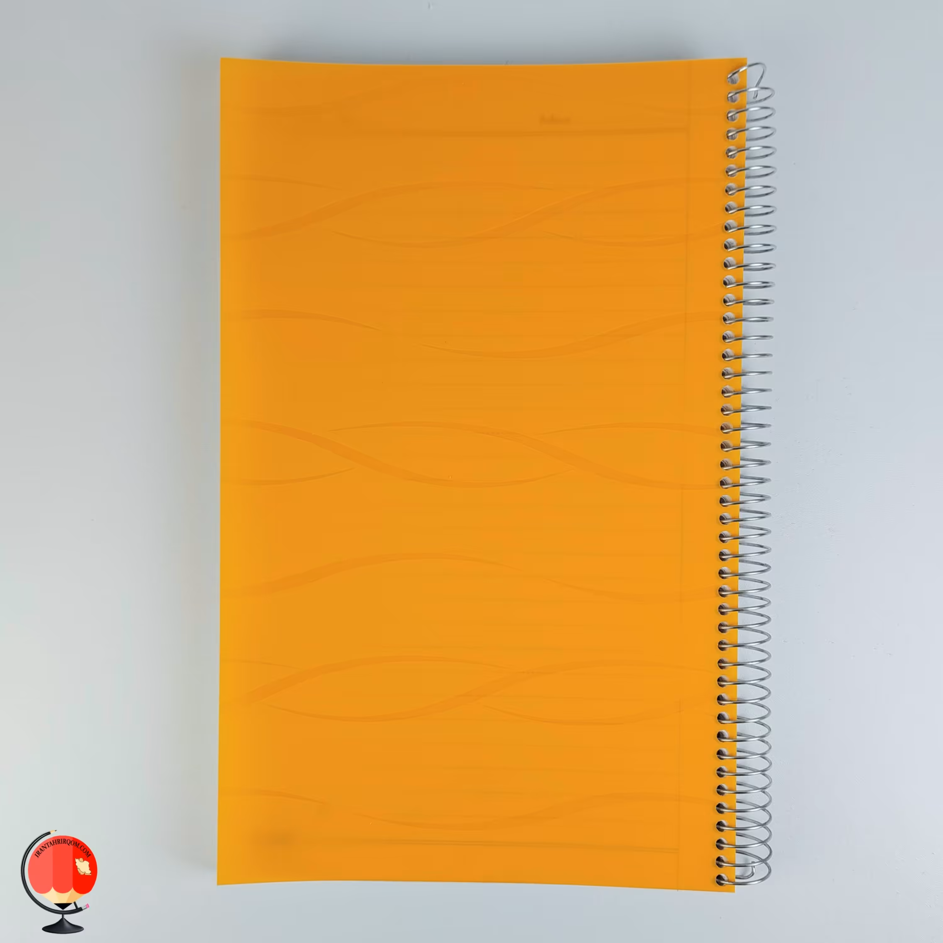 دفتر 160 برگ رحلی آونگ سیمی جلد طلقی رنگ نارنجی کد 12136