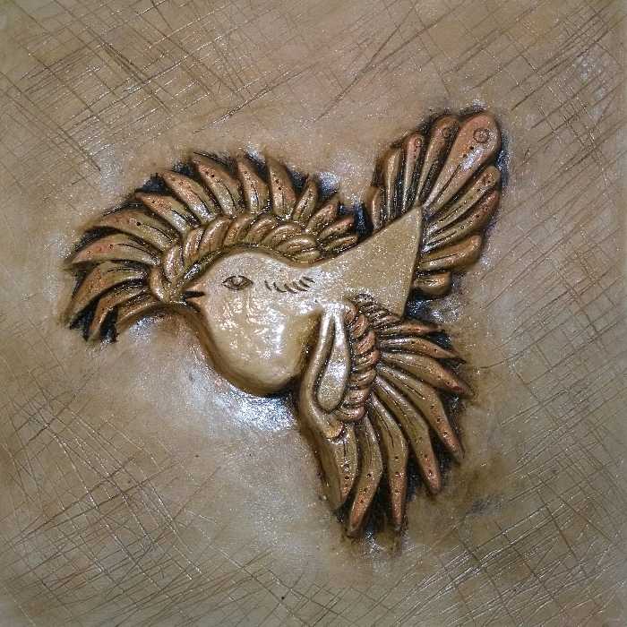 کتیبه سفال پر پرواز